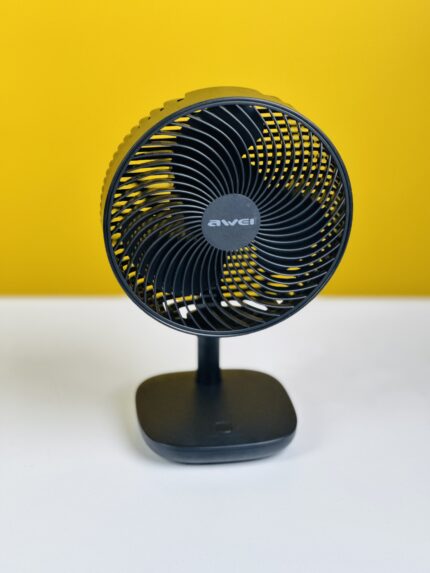 Awei F23 Portable USB Rechargeable Desk Fan (4000mAh)- Black Color